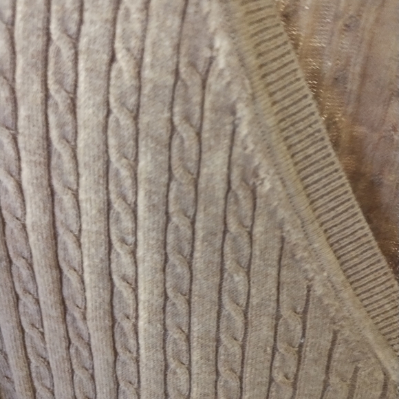 Tommy Hilfiger Tan V-Neck Sweater - Picture 2 of 2